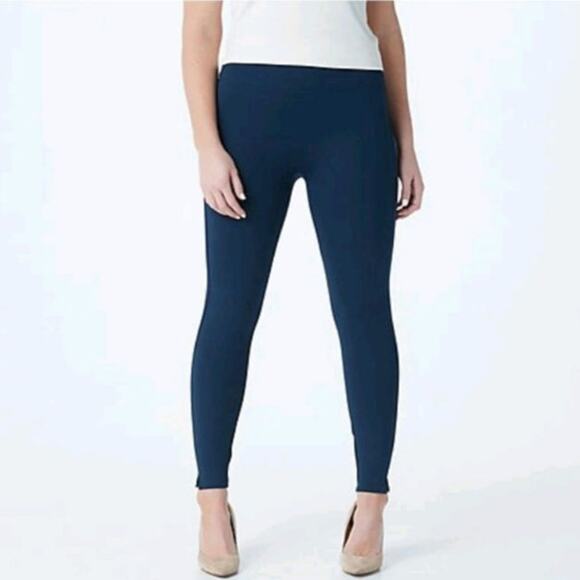Spanx Ponte Knit Cropped Ankle Leggings Navy Blue XL Shaping Sculpting - Picture 1 of 13